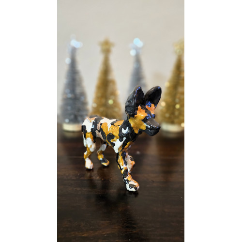 African Wild Dog Sculpture - Resin